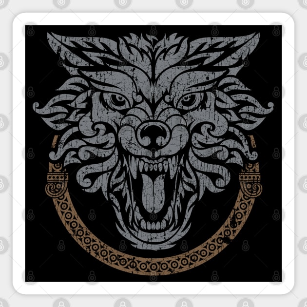 Norse Fenrir Wolf Ragnarok Viking Pagan Mythology Magnet by Blue Pagan